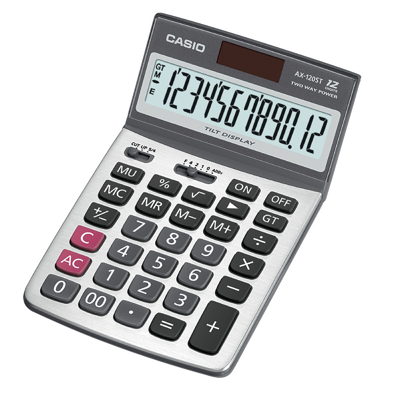 CASIO เครื่องคิดเลข รุ่น AX-120ST สีขาว-ดำ