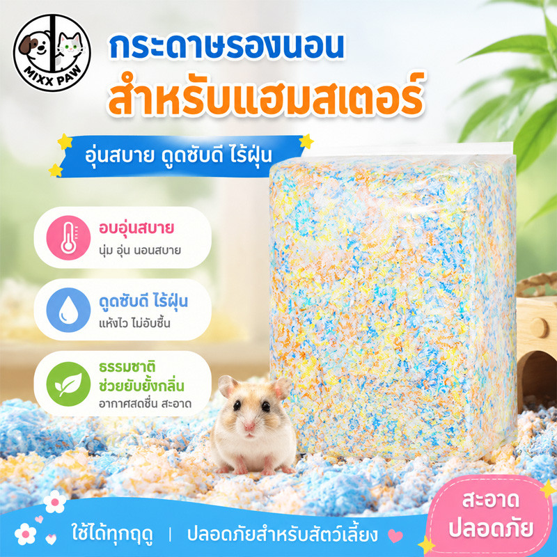 กระดาษรองกรงหนูแฮมสเตอร์ สำลี ซับน้ำ ปราศจากฝุ่น ทำจากเยื่อไม้ธรรมชาติ 100% นุ่มสบาย ใช้ได้ทุกฤดู