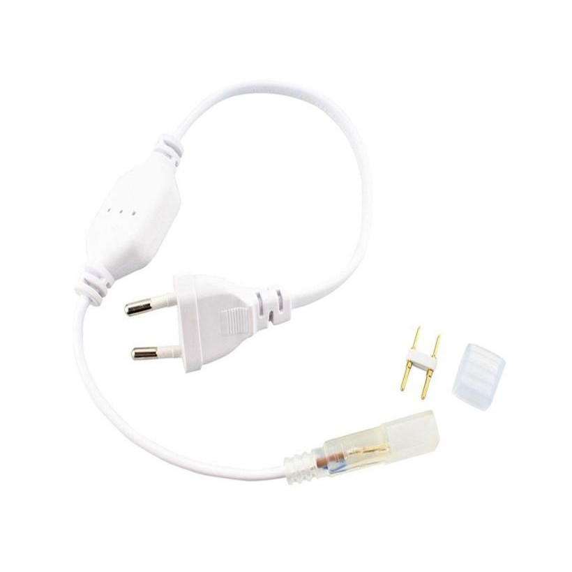 หัวจ่าย 220V ปลั๊กต่อนีออนเฟล็ก ปลั๊กต่อไฟสายยาง3038 และฝาปิด (พร้อมชุดเขี้ยวต่อ)