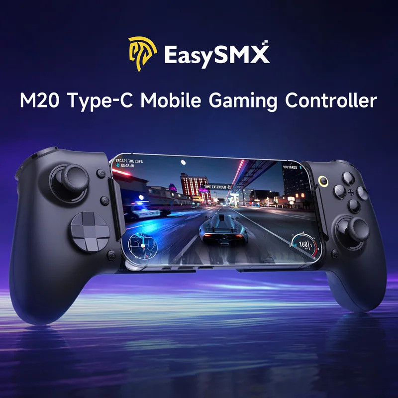 EasySMX M20 Type-C ตัวควบคุมเกมมือถือสําหรับ Android และ iOS Xbox Cloud Gaming, ด้ามจับยืดไสลด์เหมาะกับโทรศัพท์/แท็บเล็ตสูงสุด 8.5"