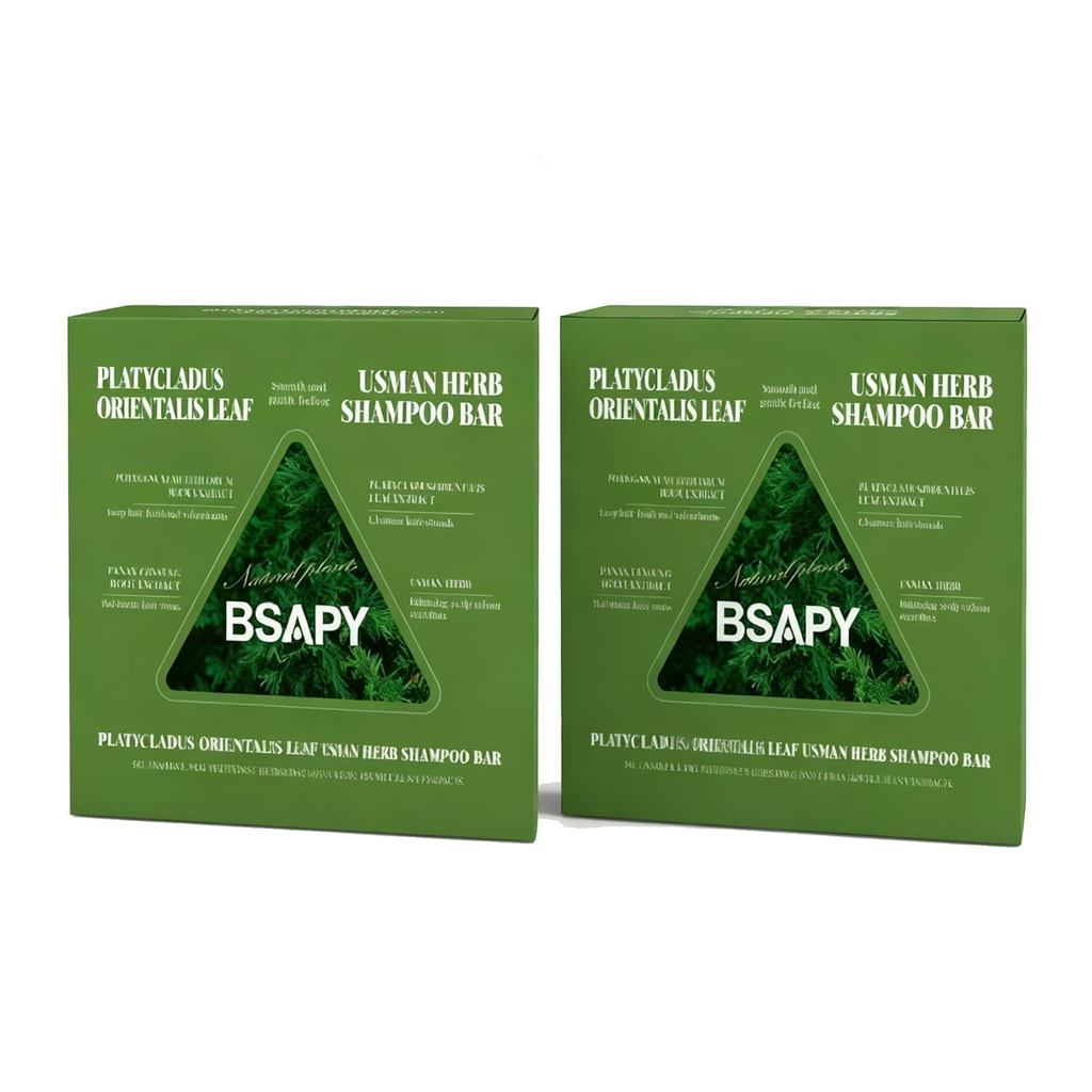 BSAPY Anti Hair Loss Shampoo Bar -DHT BlockerwithPolygonum, Ginseng &Tea Tree, เสริมสร้างราก, ลดผมหล