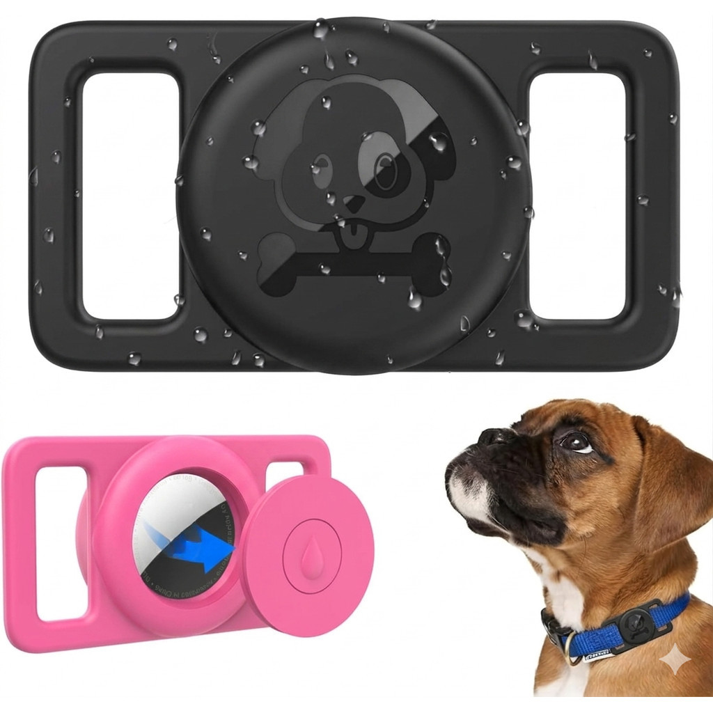 กันน้ํา Airtag ที่ใส่ปลอกคอสุนัขสําหรับ Apple Airtags, Anti-Lost Air Tag Holder Case, Airtag Pet Collar Holder Protector เข้ากันได้กับปลอกคอสุนัขแมว