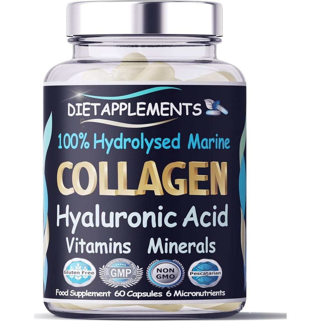 เล็บผมผิวขั้นสูง บีคอมเพล็กซ์ คอลลาเจนทางทะเลจาก Wild 1000mg Hyaluronic Acid 200mg; C Zinc Copper สํ