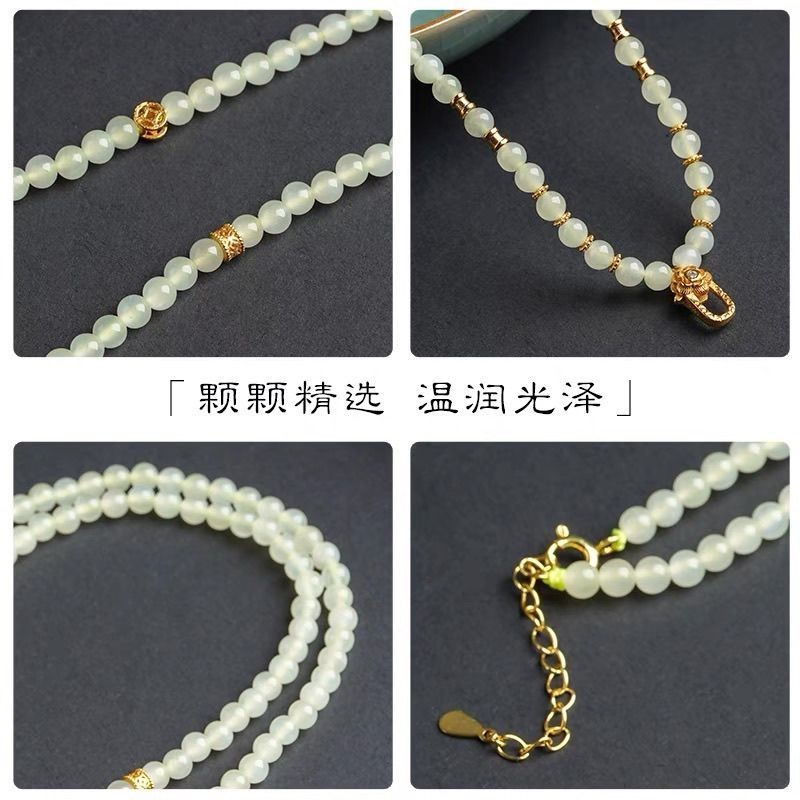 จี้แฮนด์เมดน้ําใสธรรมชาติพร้อมโซ่สําหรับน้ําจืดธรรมชาติขยาย手工吊配จี้ สร้อยคอหญิง金万能扣锁骨链挂BDX09