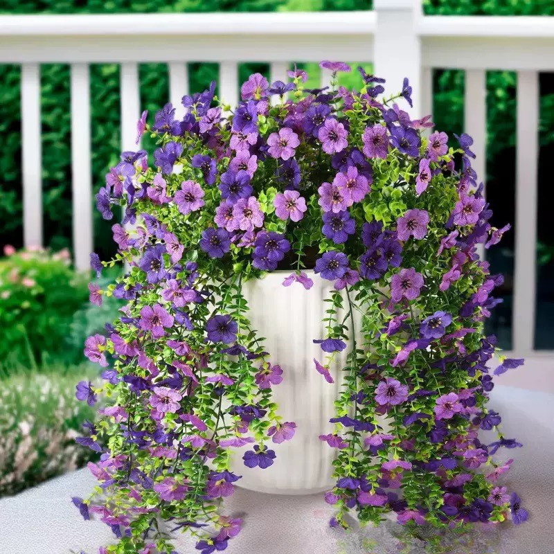 DZB HOME 74cm ดอกไม้ประดิษฐ์ลายผักบุ้ง ช่อดอกไม้ ดอกไม้หวายเทียมจำลอง แขวนผนัง ตกแต่งบ้าน สวนลาน งานแต่งงานกลางแจ้ง ดอกไ