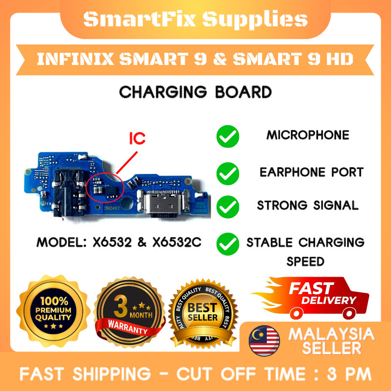 สําหรับ Infinix Smart 9 X6532 และสมาร์ท 9 HD X6532C ประเภท C พอร์ตชาร์จเปลี่ยน