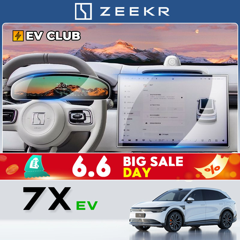 2025 geely zeekr 7x SUV ev รถพิเศษเฉพาะหน้าจอฟิล์มนิรภัยควบคุมกลางหน้าจอนําทางภายในฟิล์มป้องกันเครื่องมืออุปกรณ์รถยนต์
