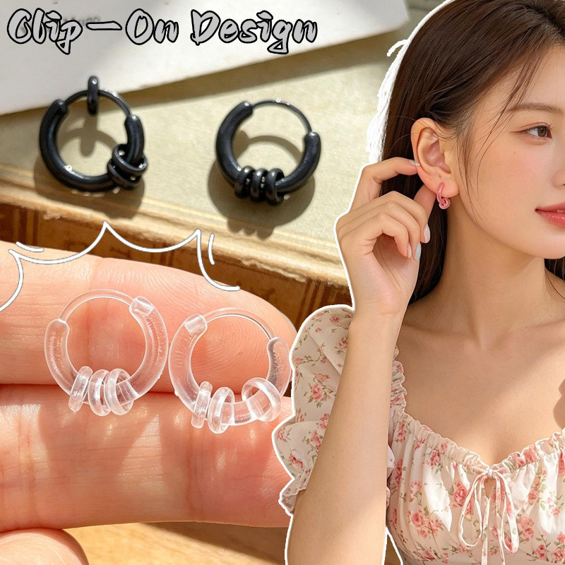 2-8 ชิ้นน้ําหนักเบา Hypoallergenic เรซิ่นหู Cuffs | ต่างหูห่วงแบบไม่เจาะรูแบบปรับได้พร้อมขอบเรียบสําหรับสวมใส่ได้ตลอดทั้งวัน