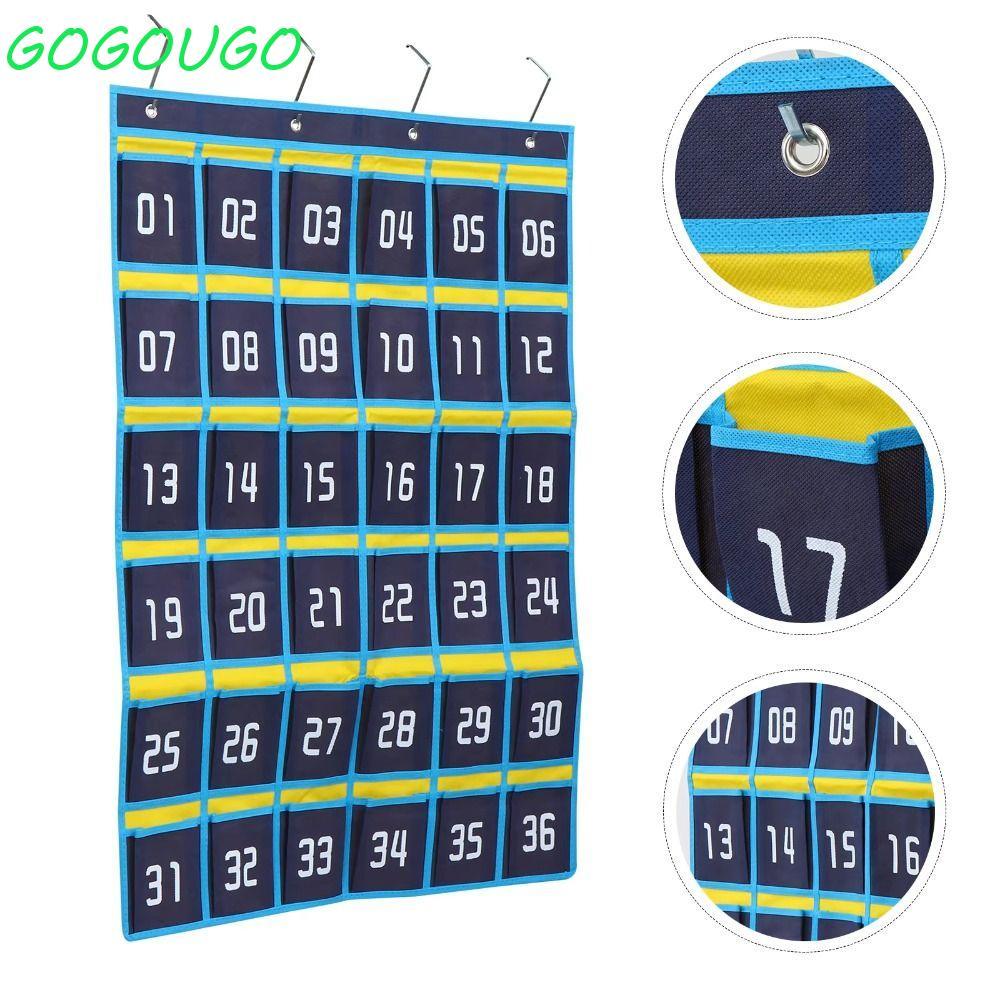 GOGOUGO กระเป๋าเก็บโทรศัพท์, 30/36/42/48 กริดหนาโทรศัพท์แขวนกระเป๋า,แบบพกพาติดผนังจํานวนประตูแขวนกระเป๋าโรงเรียนประตูผนังตกแต่ง