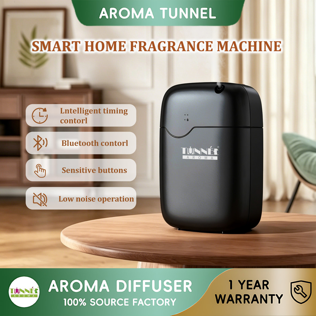 AROMA TUNNEL 400ML 3600Sqft Waterless Essential Oil Diffuser สมาร์ทบลูทูธเครื่องน้ํามันหอมระเหยอัตโนมัติ Air Freshener