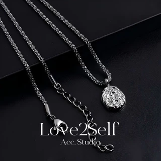 Love2selfX199 สร้อยคอจี้โลหะเหลวอินเทรนด์ Unisex สแตนเลส Anti Tarnish กันน้ํา Cool ทุกวันสวมใส่อุปกรณ์เสริม