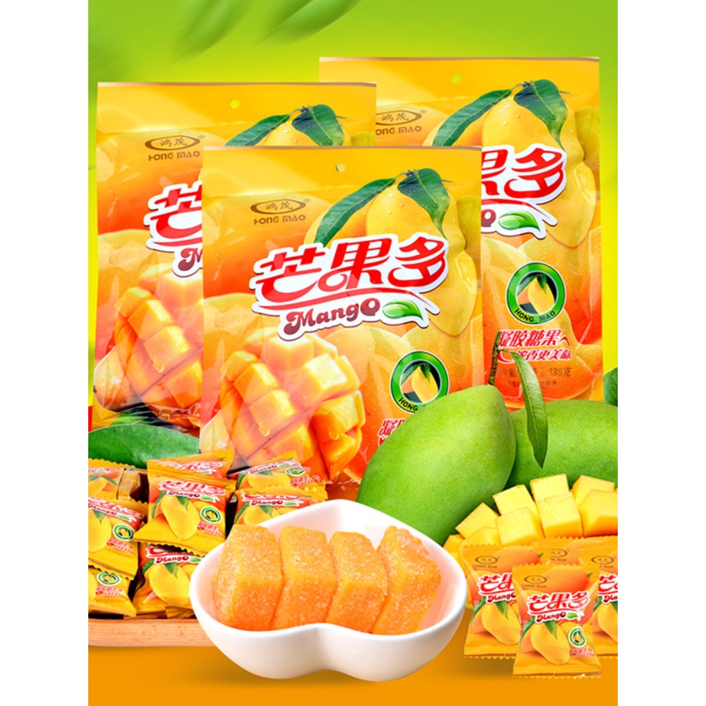 Hongmao Mango Mango Love Mango Flavour Gummy 338g Bag Marshmallow Casual Snacks Travel Specialty
