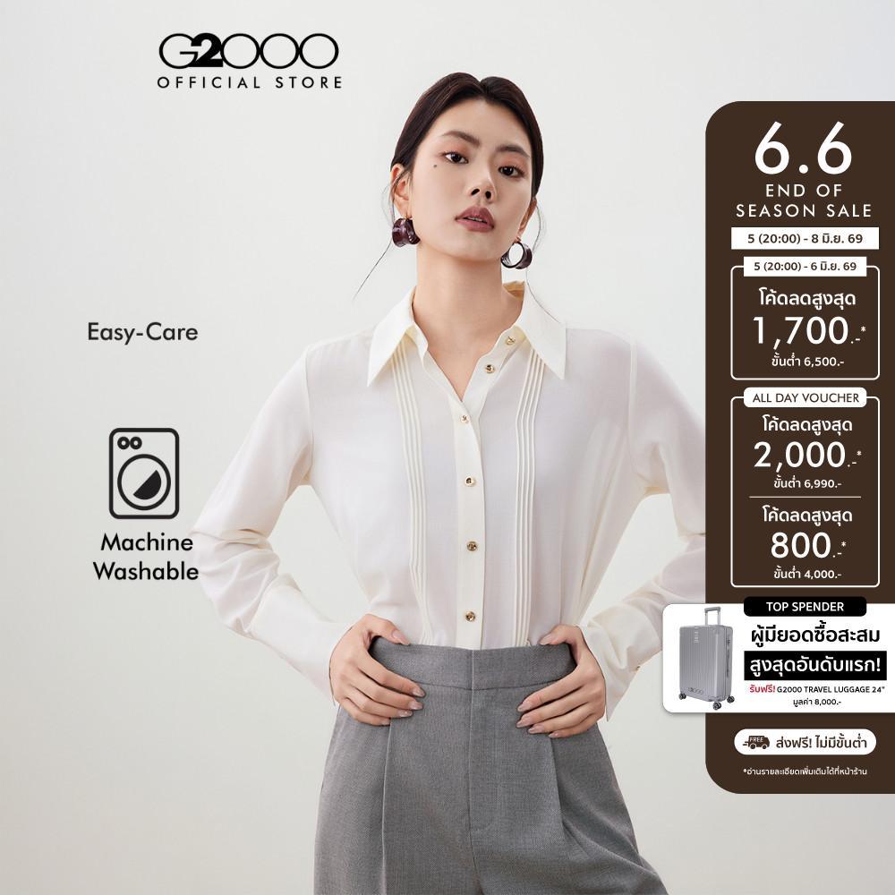 G2000 เสื้อเบลาส์สำหรับผู้หญิง ทรง Relaxed Fit รุ่น 5624606510 BEIGE