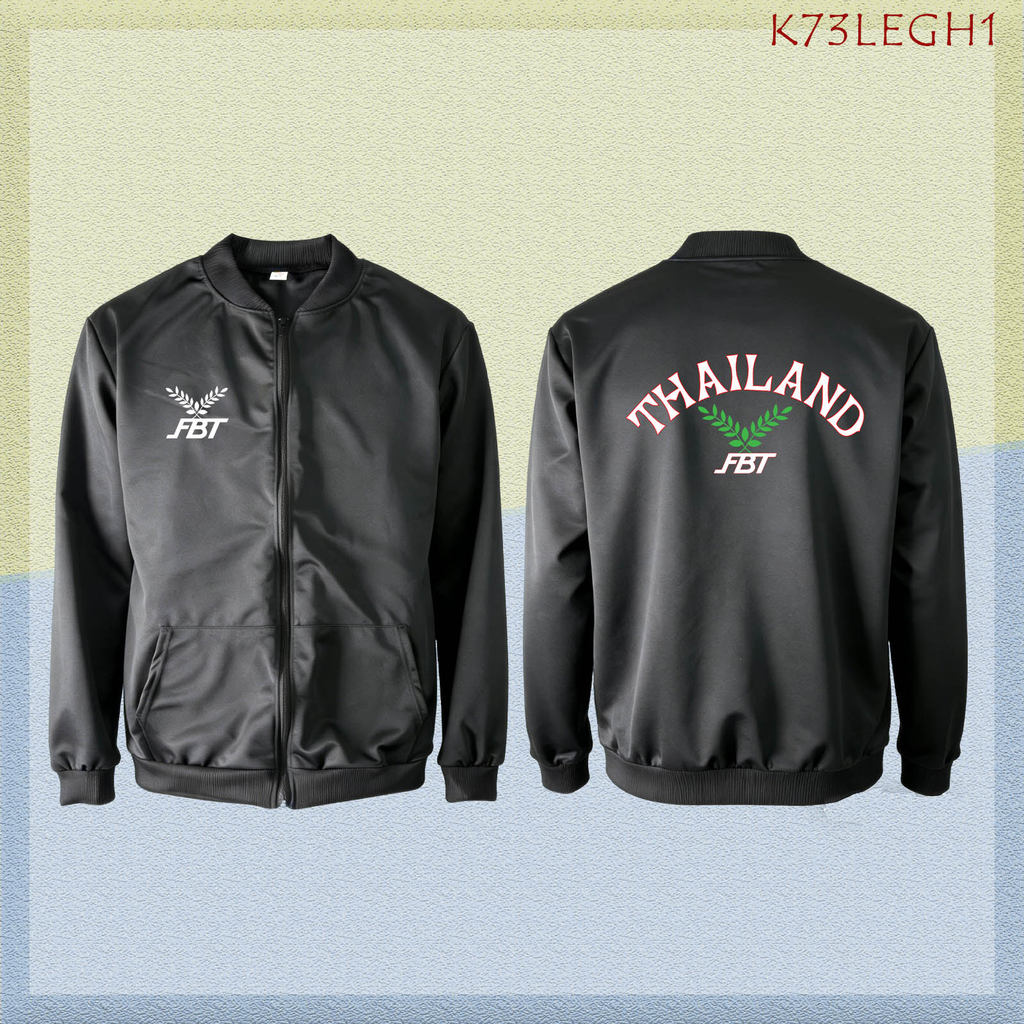 เสื้อแจ็คเก็ตพิมพ์ลาย เสื้อแจ็คเก็ต FBT-THAILAND *ลวดลายพิมพ์* in black M-3XL