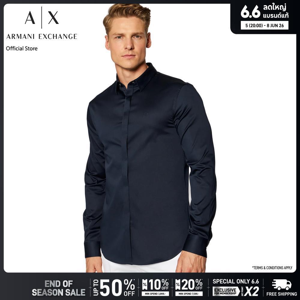 Armani Exchange เสื้อเชิ้ตผู้ชาย รุ่น 8NZCBD-ZN10Z-1510 สีกรมท่า