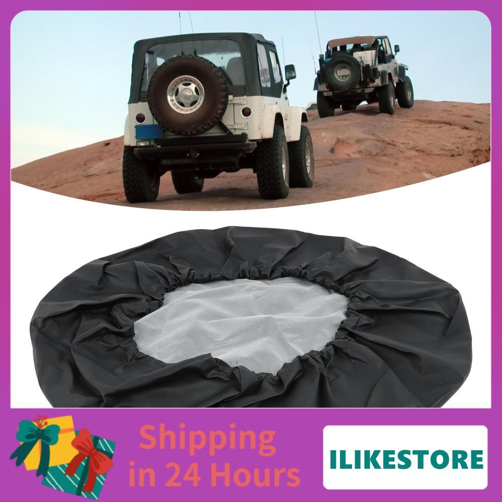 Ilikestore 15 นิ้วยางป้องกันสีดำอะไหล่ล้อหนัง PVC Protector สำหรับ 215/65R16 225/65R17 235/70R16 235