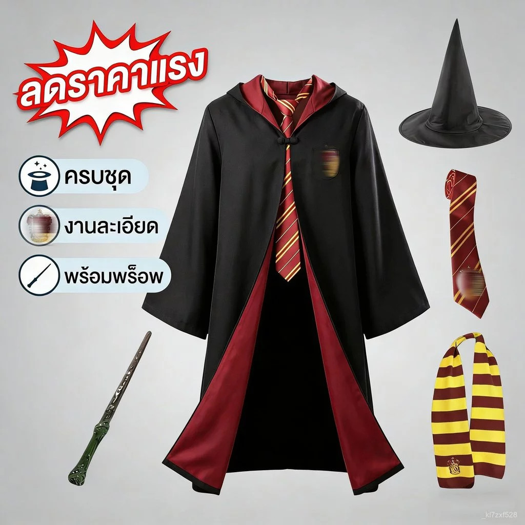 สินค้าพร้อมส่งจากกรุงเทพฯ! ชุดนักเรียนโรงเรียนโฮลเวิร์ธ ชุดแฮร์รี่ พอตเตอร์ ชุดปาร์ตี้ฮาโลวีน