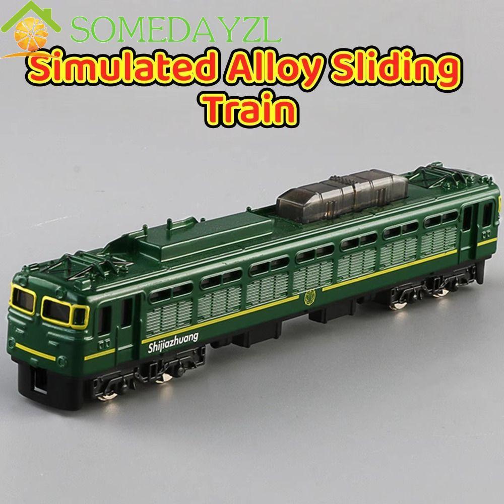 SOMEDAYZL รถจําลอง, โลหะ Diecast Harmony จําลอง Inertial Train รุ่น, Shinkansen Steam เลื่อนพลาสติก Nostalgic Green Retro Train รุ่นคอลเลกชัน