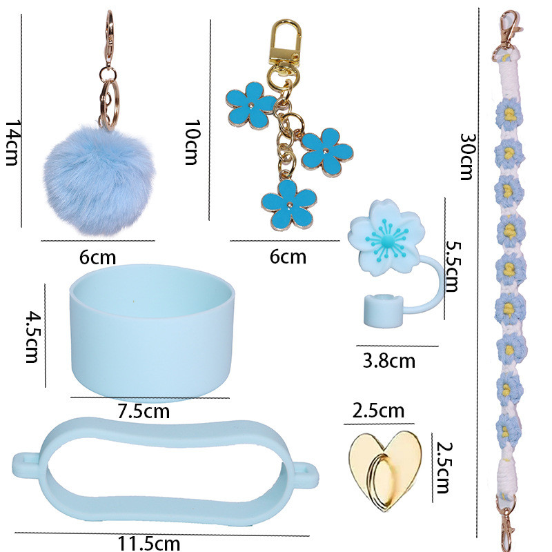 ชุดน้ํา Stanley อุปกรณ์เสริมหมวกฟาง Hair Ball Pearl Chain ดอกไม้ขนาดเล็กเชือก Ice Master Cup EFSE px