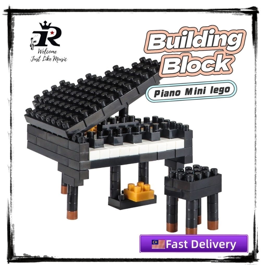 Creative 3D Design Piano Mini Lego Building Blocks ใน Chic Black Pink White