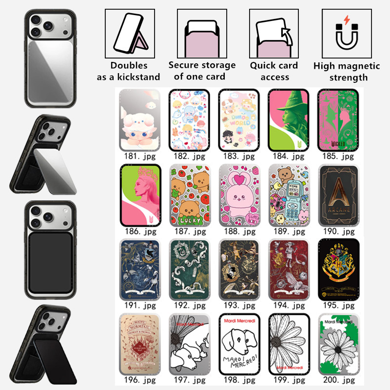 Wicked Mardi Mercredi Arcane SnappyTM Cardholder Stand Magnetic compatible universal case mirror Tel