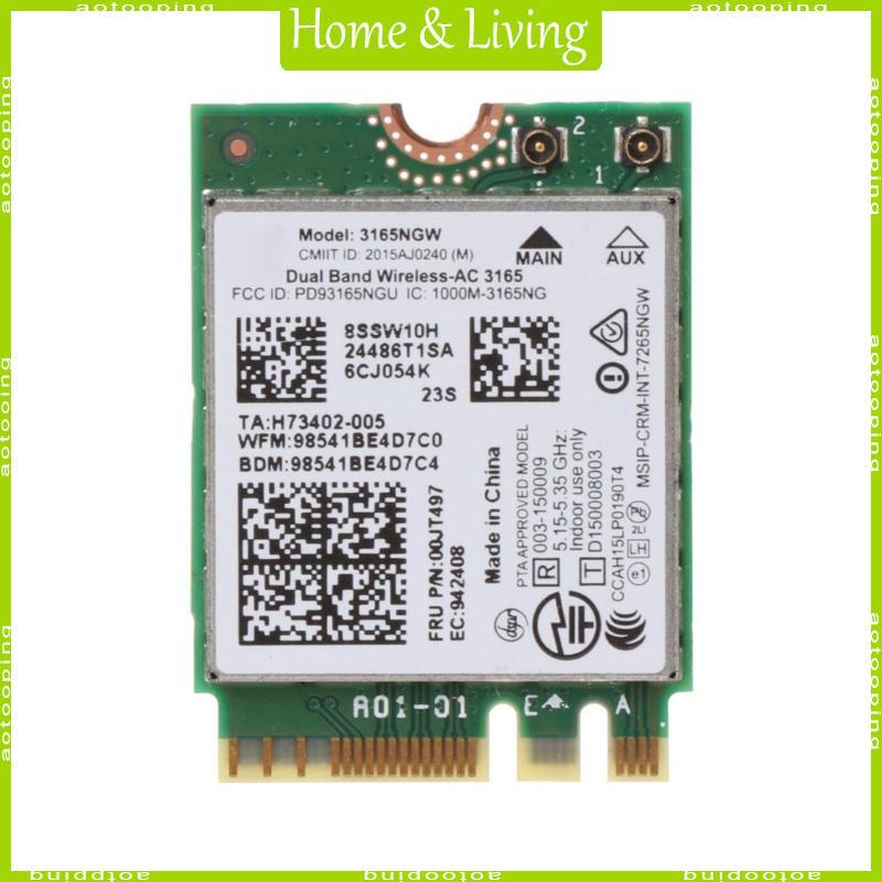 AOTOO 3165 3165NGW Dual Band WiFi Card 802 11ac Wireless-AC NGFF สําหรับ M 2 ปรับ