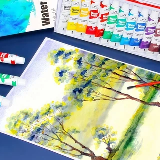 สีอะคริลิค 12/18/24/36 สีผ้าใบจิตรกรรมสีน้ําเม็ดสี ทําเอง จิตรกรรมอุปกรณ์ศิลปะ