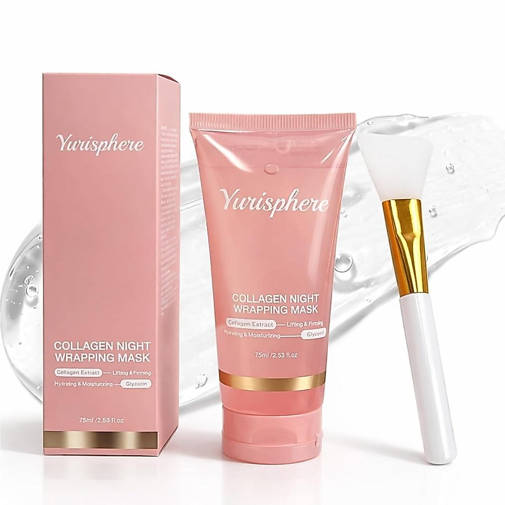 Collagen Overnight Peel Off Face Mask - มาส์กห่อคอลลาเจนที่แท้จริงสําหรับแก้ว - Deep Hydration, Elas