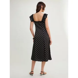 [Pomelo] เดรสยาวลายจุดสายระบาย / Ruffle Strap Polka Dot Midi Dress