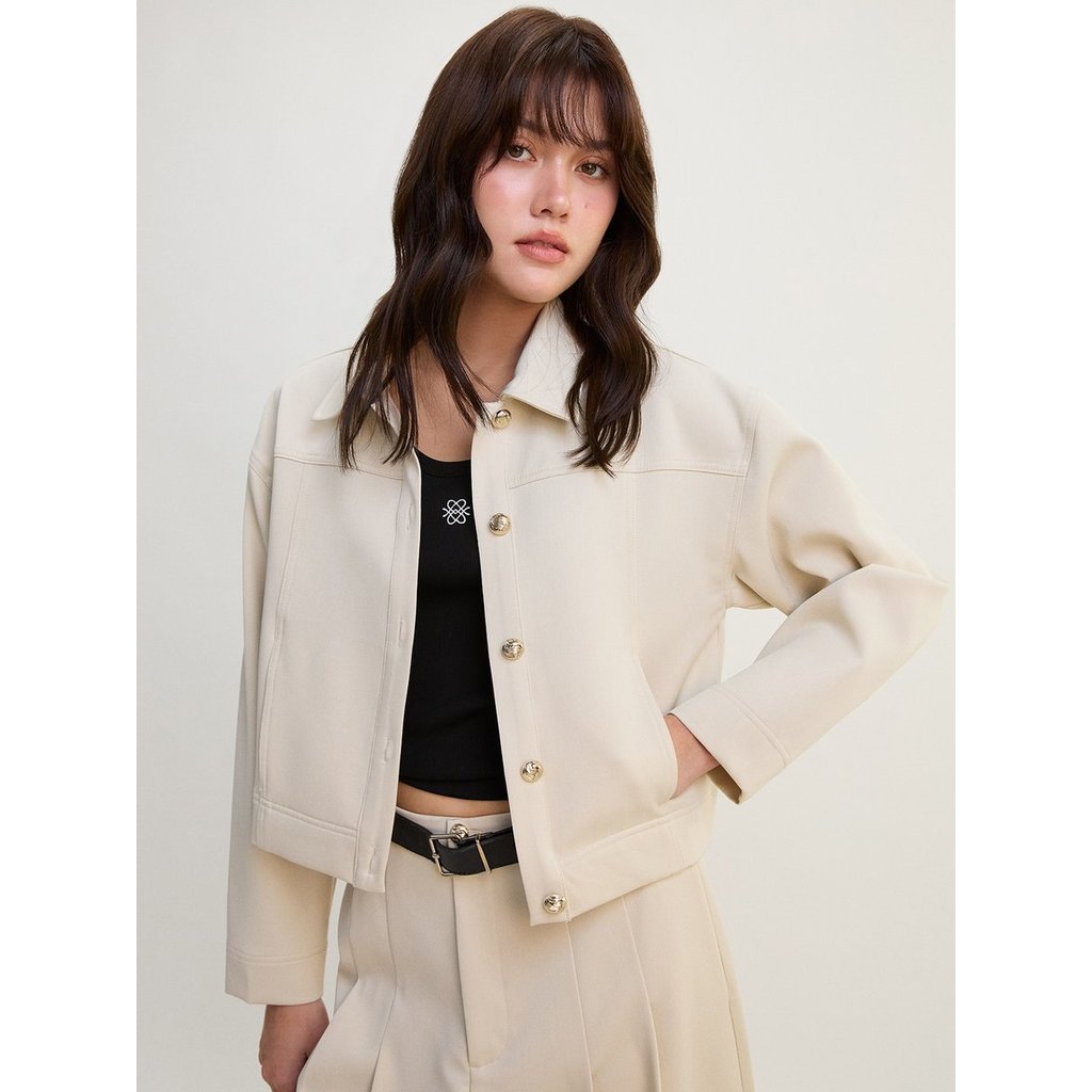 [Pomelo] เสื้อแจ็คเก็ตมีกระดุมหน้า / Button Front Jacket