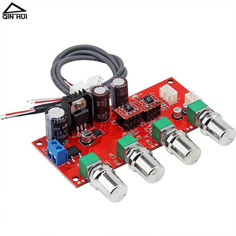 ไข้เสียง AD828 โทนบอร์ดลําโพงไฮไฟเครื่องขยายเสียง Preamplifier Board diy High School Bass ปรับโมดูล