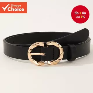 Chic ประณีต Double D โลหะผสมหัวเข็มขัด PU เข็มขัดสําหรับผู้หญิงอเนกประสงค์น้ําหนักเบากางเกงยีนส์ชุด