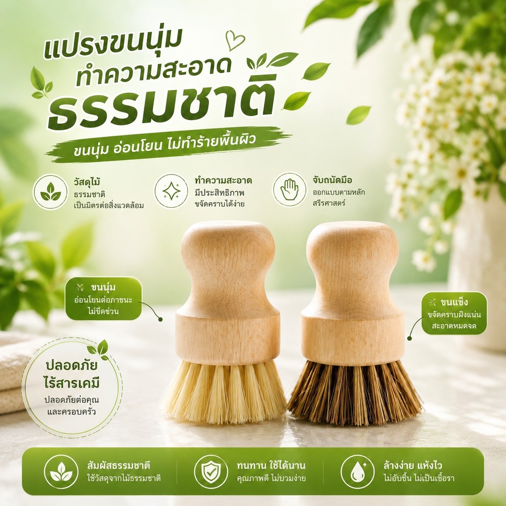 S00052 แปรงกลมหม้อแปรงทําความสะอาดแปรงกลมแปรงหม้อแปรงทําความสะอาด