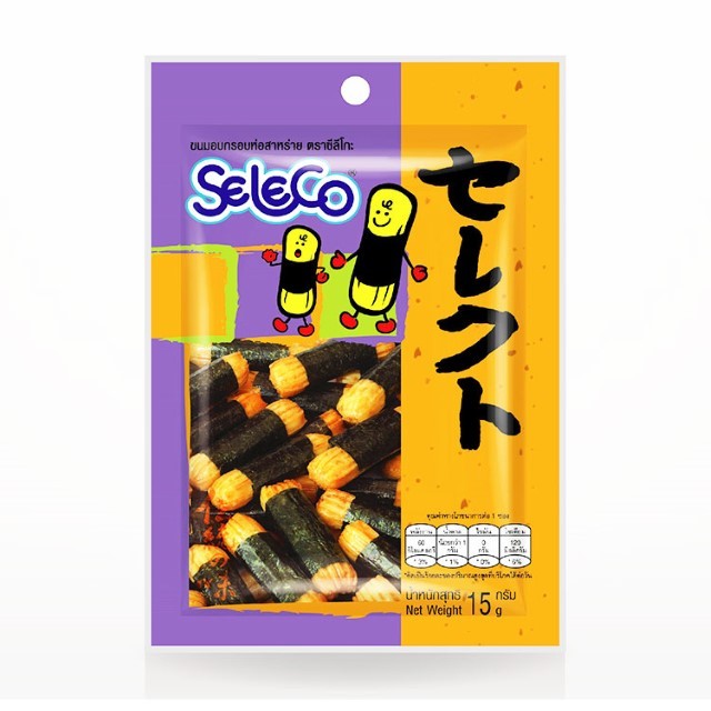 ซีลีโกะ ขนมอบกรอบห่อสาหร่าย Seleco Fried Seaweed Crispy Snack 14g.