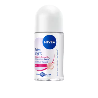 Nivea นีเวีย โรลออน เอ็กซ์ตร้า ไบรท์ เรเดียนท์ แอนด์ สมูท 50 มล. ลดเหงื่อ ระงับกลิ่นกาย