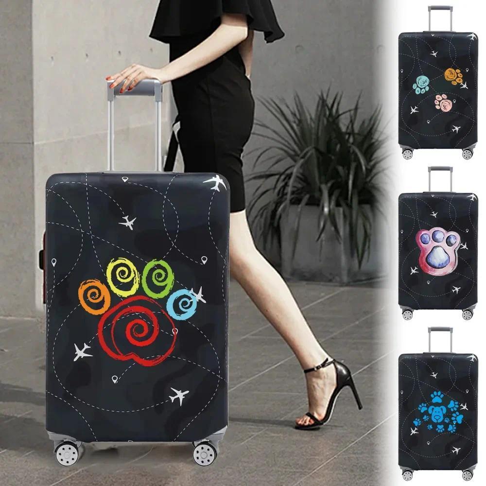 Luggage Cover Stretch Fabric SuitProtector Baggage Dust Cover Suitable for18-32 Inch SuitFootprints