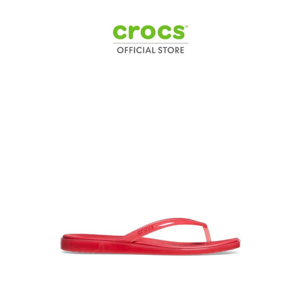 CROCS รองเท้าแตะผู้หญิง MIAMI JELLY FLIP รุ่น 212866-7DJ - COURT RED JELLY