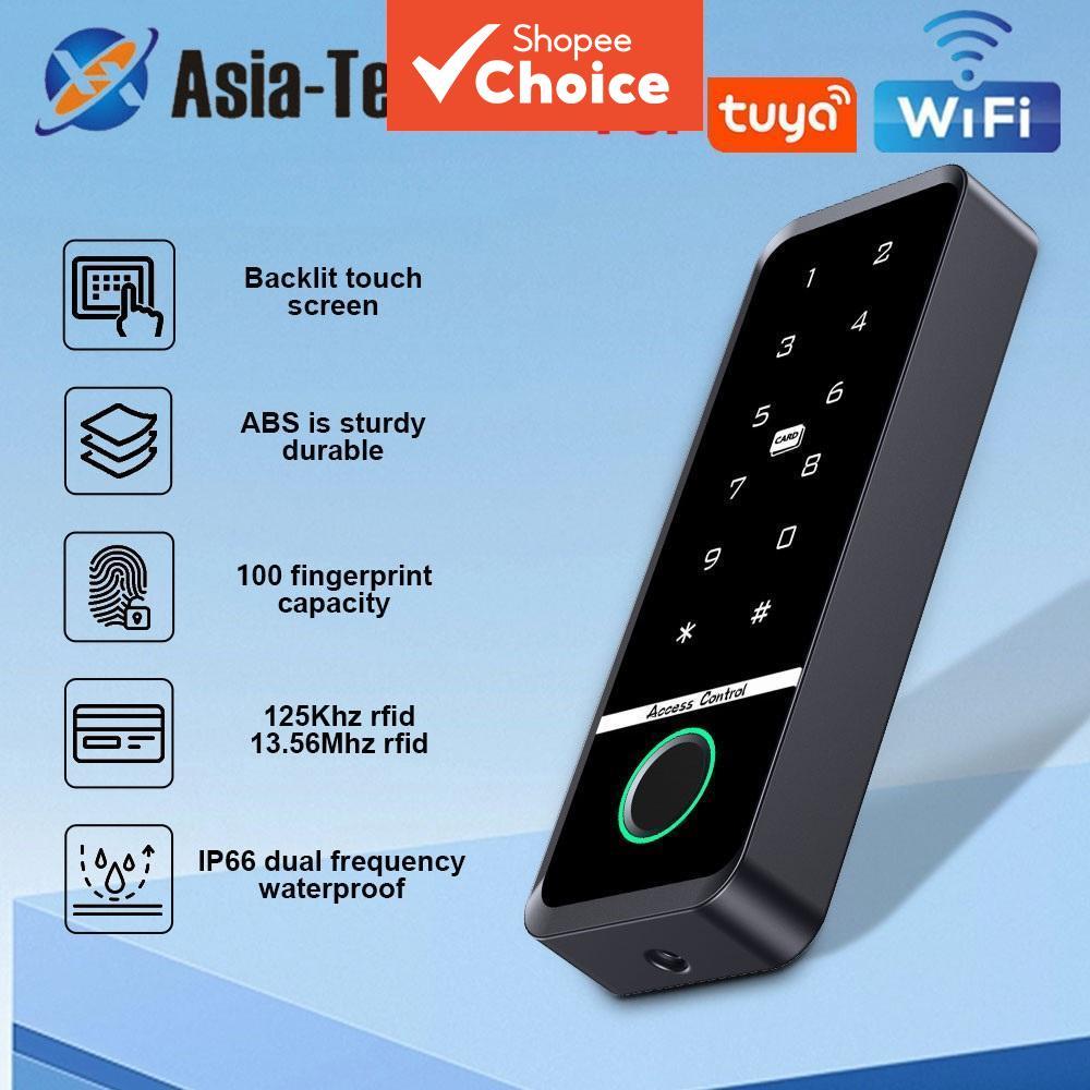 TUYA WIFI Biometric ลายนิ้วมือ Access Controller IP66 กันน้ํา RFID IC การ์ดปุ่มกดแบบสแตนด์อโลนระบบควบคุมการเข้าออกประตู 1 ชิ้น
