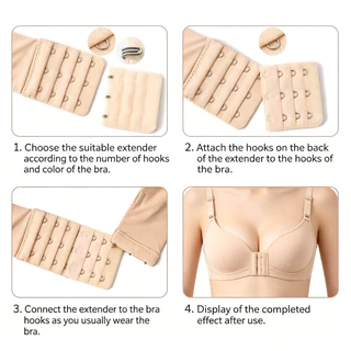 7ประเภท Soft Elastic Bra Extender ปรับหลายสี Bra Hook Extension ชุดชั้นในอุปกรณ์เสริม