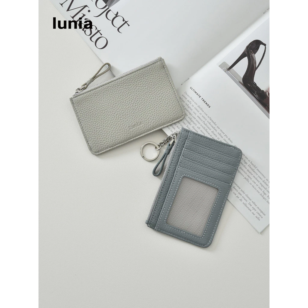 Lunia Morandi Color Cowhide Coin Purse Female Simple Photo Drivers License หนังแท้ Thin Light Card Case Key Case ins thumbnail 3