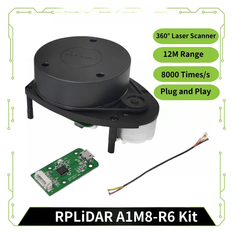 RPLIDAR A1M8 360° 2D เลเซอร์ Scanner 12M Scanning Radius ความแม่นยําสูง LIDAR เซ็นเซอร์สําหรับหุ่นยน