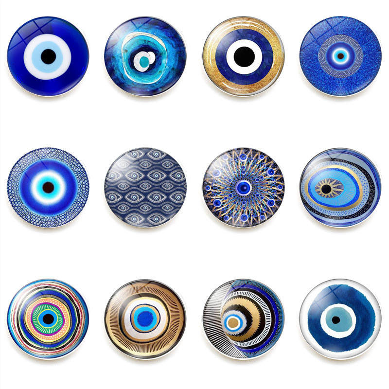 Evil Eye สติกเกอร์ตู้เย็น Creative ตุรกี Blue Eye แก้วคริสตัลแม่เหล็กตู้เย็นสติกเกอร์ตกแต่ง 25 มม. 4S4E