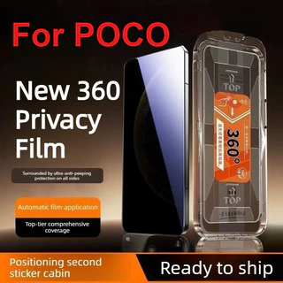 360°กระจกนิรภัยความเป็นส่วนตัวสําหรับ Xiaomi Poco M7 M4 X8 X7 X6 X5 X4 X3 Pro M6 Plus X8 Pro Max X6 Neo X4 GT Anti-spy ติดตั้งง่ายฝุ่นฟรี