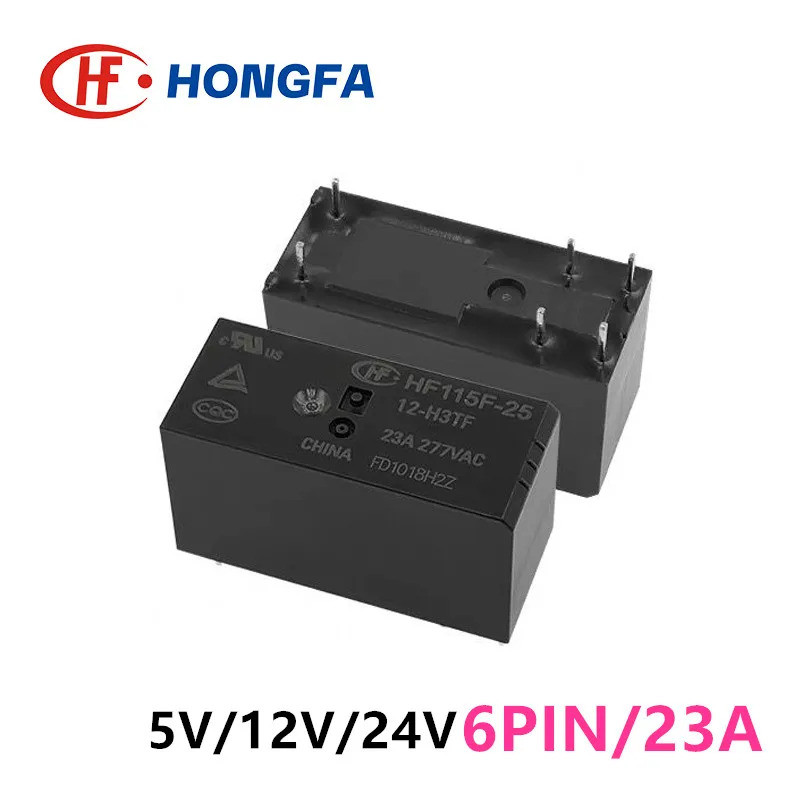 1 ชิ้น HONGFA รีเลย์ HF115F-25-5-H3TF HF115F-25-12-H3TF HF115F-25-24-H3TF 6Pin 23A 5V 12V 24V รีเลย์