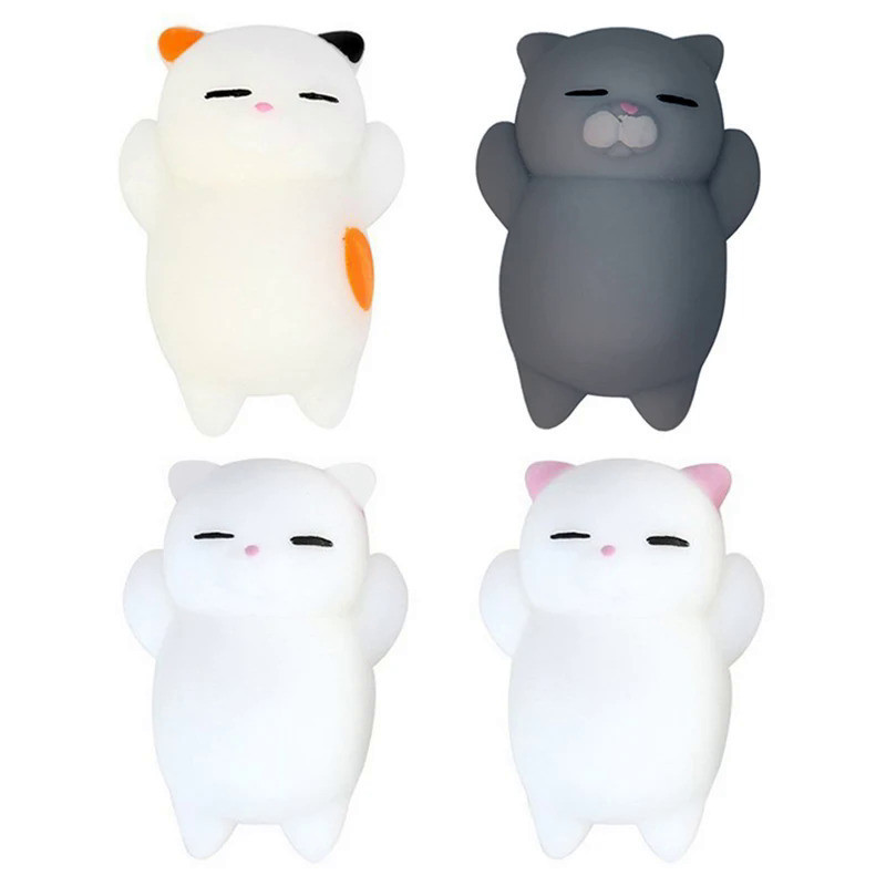 4/1pc Cat Stress Relief Squishy Toy Kitten Squeeze Toy Mochi Cat Anti Stress Ball For Stress Relief 