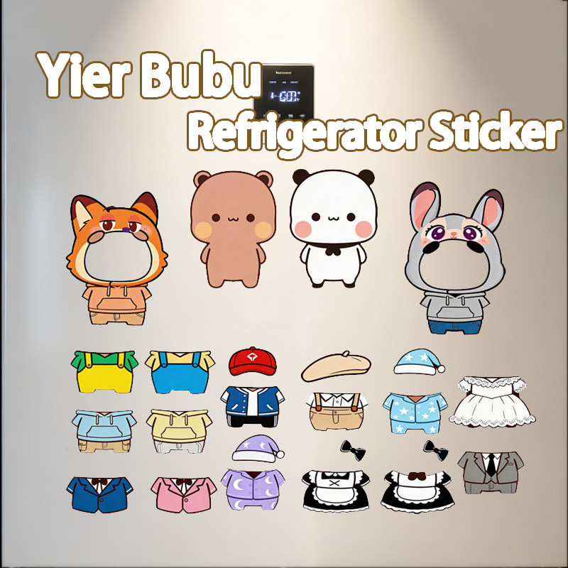 Creative 24 ชิ้น/เซ็ต Bubu และ Dudu แม่เหล็กติดตู้เย็น Kawaii Yier Bubu ตู้เย็นแม่เหล็กสติกเกอร์ตู้เย็นอุปกรณ์เสริม