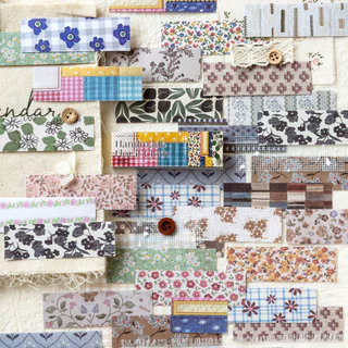 QOUZMO 50PCS Basic Handmade Self-adhesive Long Strip Washi สติกเกอร์กระดาษลายสก๊อต Polka Dot สมุดภาพ Junk Journal Planner Collage DIY Decor Basic Handcraft Series