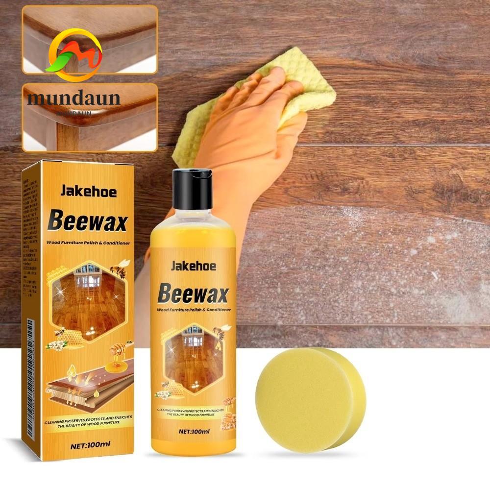 MUNDAUN Bees Wax Floor Cleaner, คราบติดทนนานป้องกันการขัดเฟอร์นิเจอร์, ธรรมชาติ 100ml ป้องกันความชื้นแมลงทําความสะอาดสําหรับบ้าน