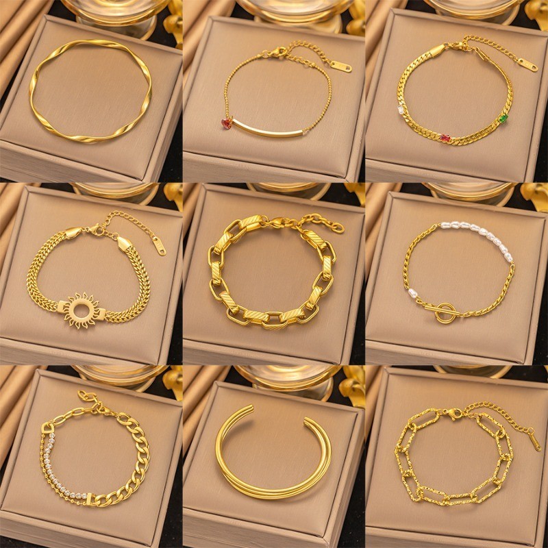 ประณีตแฟชั่น Classy All-Match Titanium Steel Jewelry Collection Travel Daily Gifts Must-Have Non-Fade Jewelry