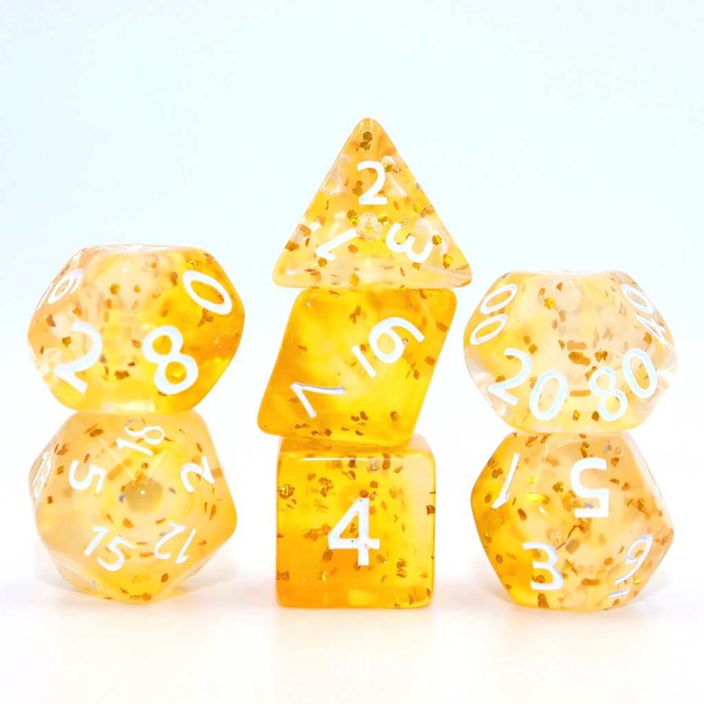 7 ชิ้น DND ลูกเต๋าชุด Polyhedral ลูกเต๋า D4-D20 สําหรับ DND TRPG เกมการสอนคณิตศาสตร์ เนบิวลาและ Glit